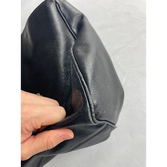 De Vecchi Hamilton Hodge Vintage Black Leather Shoulder Hobo Bag 80s Pebbled - Picture 6 of 12